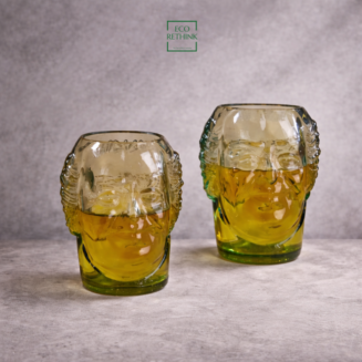 UP-CYCLED OLD MONK FACE GLASSES 600ML (SET OF 2)