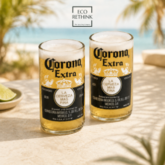 UP-CYCLED CORONA EXTRA GLASSES (SET OF 2)