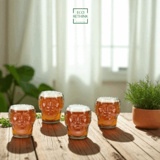 UP-CYCLED OLD MONK FACE GLASSES 300ML( SET OF 4)