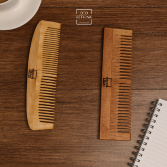 ECO RETHINK NEEM WOOD HAIR COMB (SET OF 2)